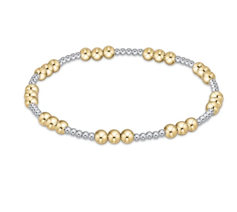 Classic Joy Pattern Mixed Metal Bracelet 4mm