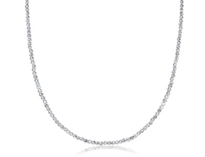 Enewton 15 inch bright silver faceted hematite choker, minimalist beaded layering necklace
