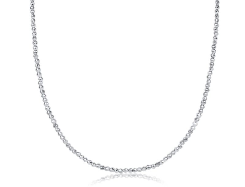 Enewton 15 inch bright silver faceted hematite choker, minimalist beaded layering necklace
