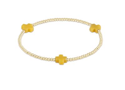 Enewton Signature Cross 2mm Gold Bead Bracelet  Canary
