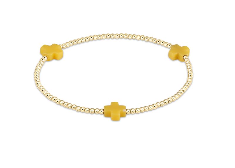 Enewton Signature Cross 2mm Gold Bead Bracelet  Canary