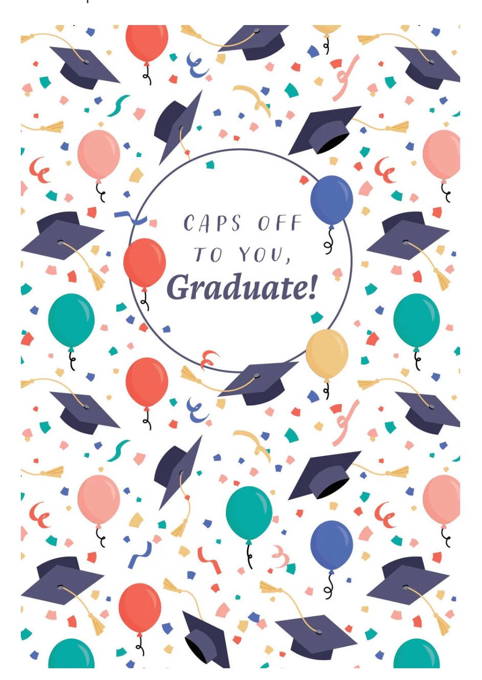 Balloons &amp; Caps Graduation Card