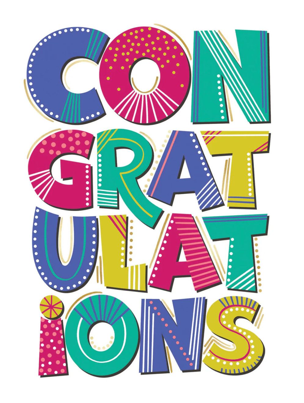 Congrats Text Graduation Card