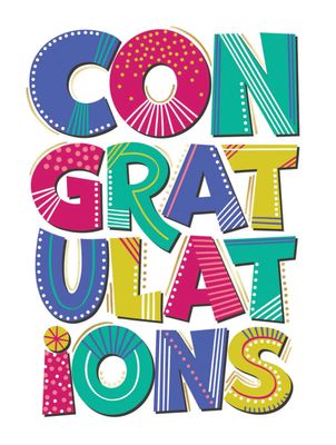 Congrats Text Graduation Card