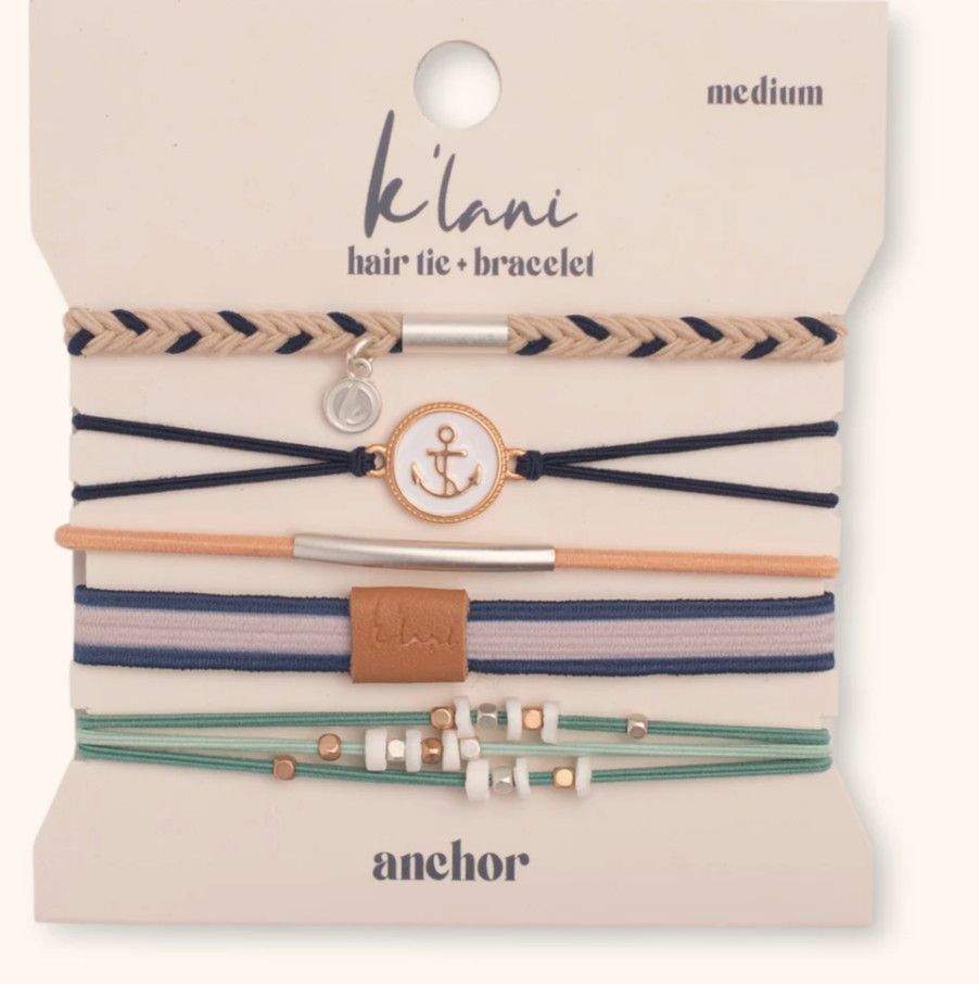 Anchor Hair Tie Bracelet Set