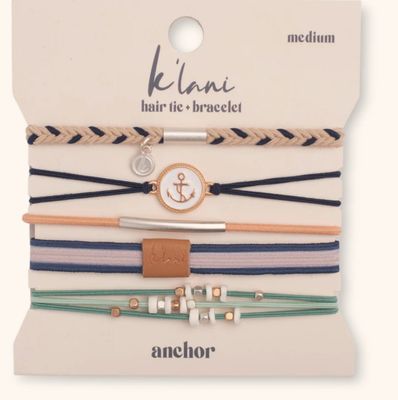 Anchor Hair Tie Bracelet Set