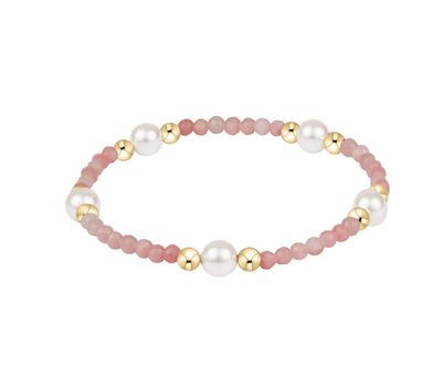Extends Purpose Pearl 6mm Gem Bracelet - Pink Opal