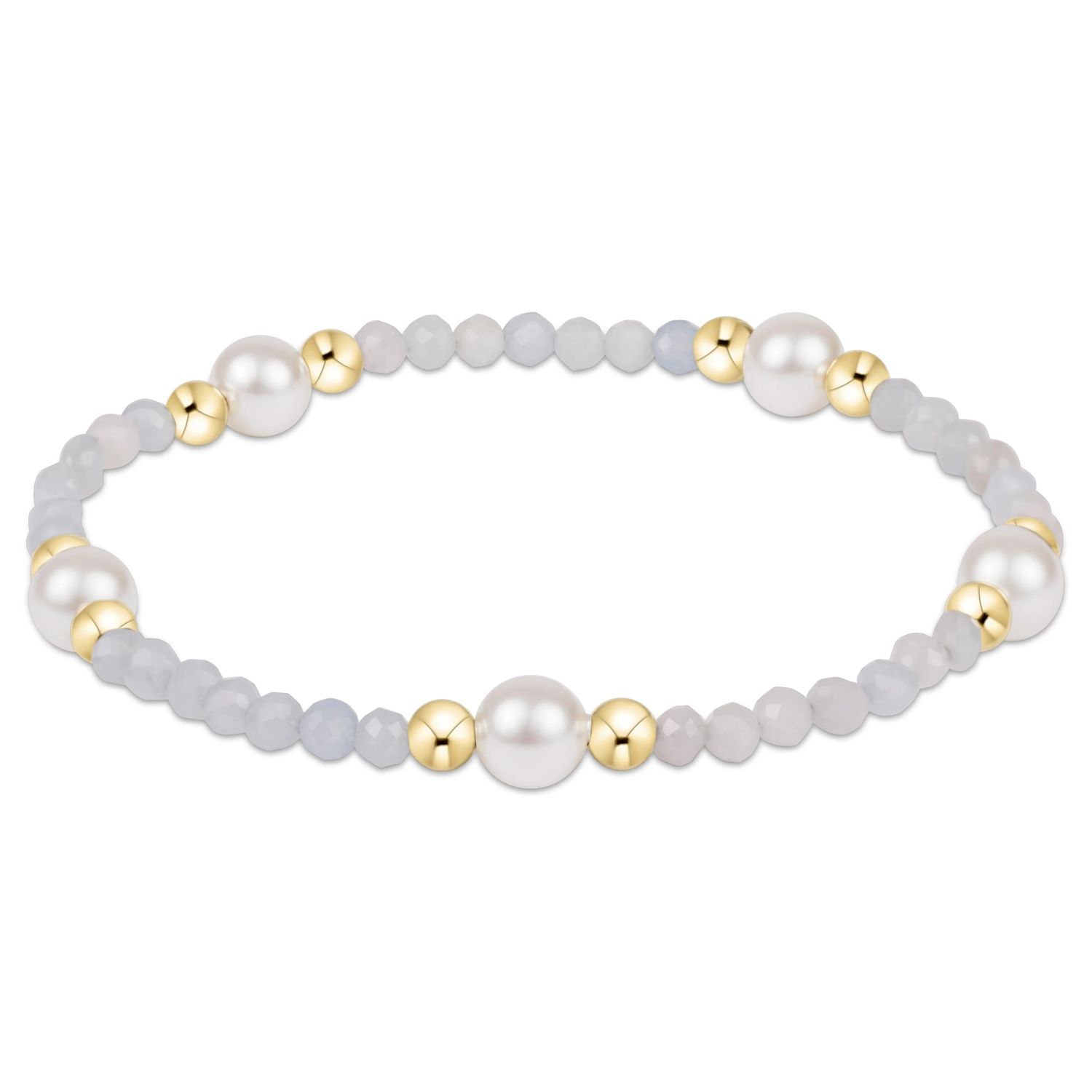 Extends Purpose Pearl 6mm Gem Bracelet - Aquamarine
