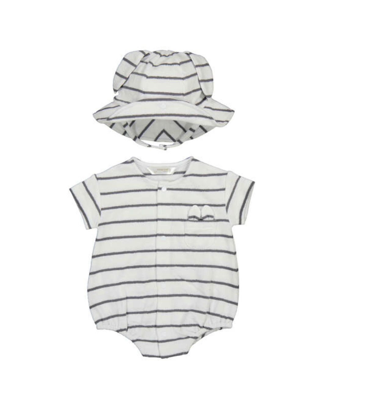 Stripped Bunny Romper &amp; Hat Set, Size: 0-1