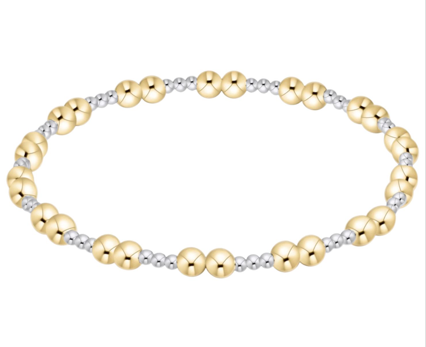 enewton Extends Together mixed metal 4mm bracelet with gold and silver beads, designed for everyday wear and effortless stack