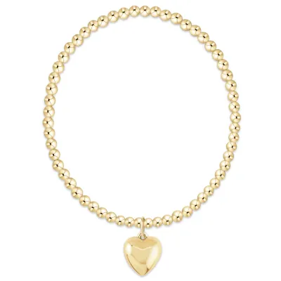 Extends Classic Gold 3mm Bracelet - Love Plush Gold Charm