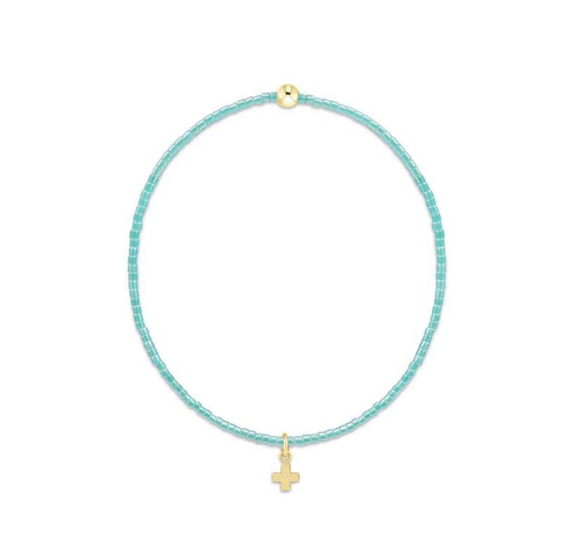 enewton Hope Classic bracelet with small gold signature cross charm and delicate beaded design for everyday wear
