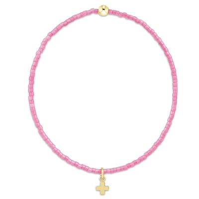 Hope Classic Bubblegum Bracelet Signature Cross Small Gold Charm