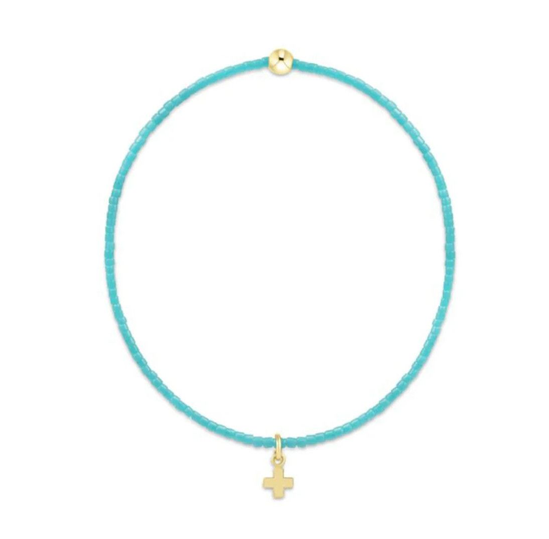 enewton Hope Classic bracelet with small gold signature cross charm and delicate beaded design for everyday wear
