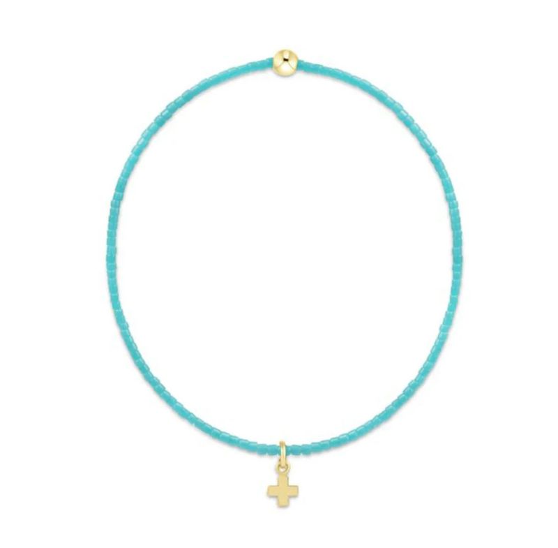 enewton Hope Classic bracelet with small gold signature cross charm and delicate beaded design for everyday wear
