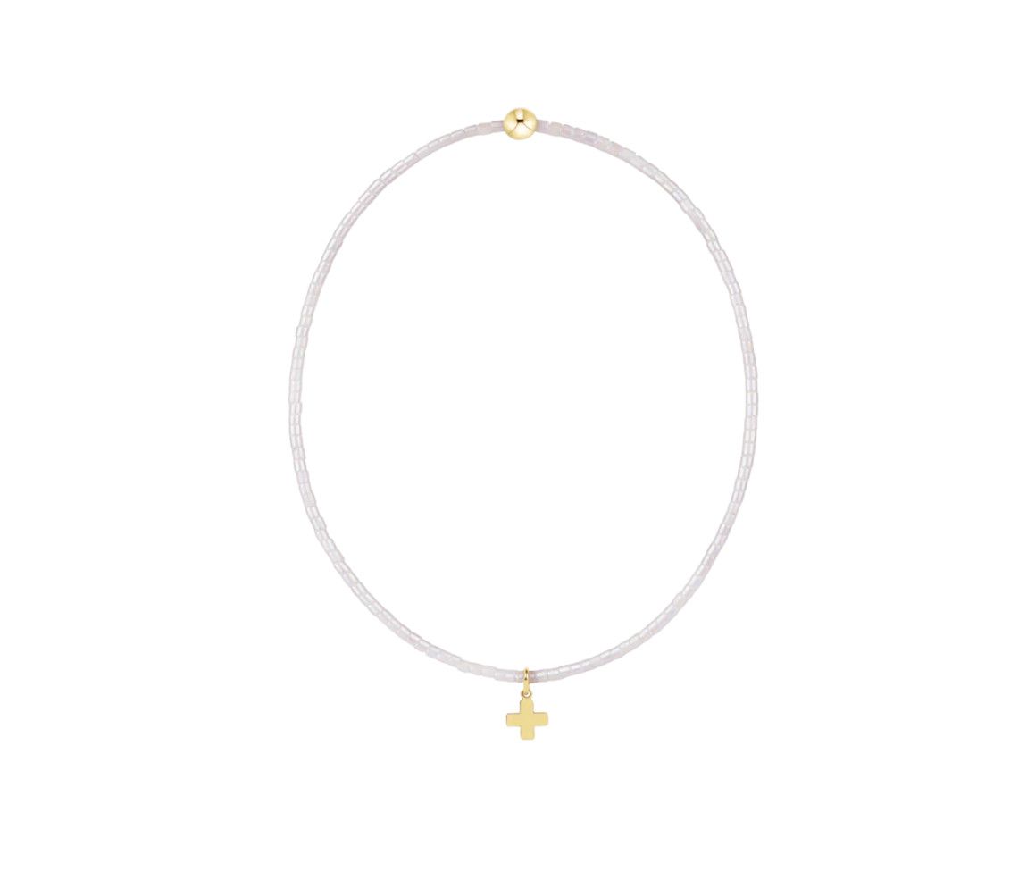 enewton Hope Classic bracelet with small gold signature cross charm and delicate beaded design for everyday wear
