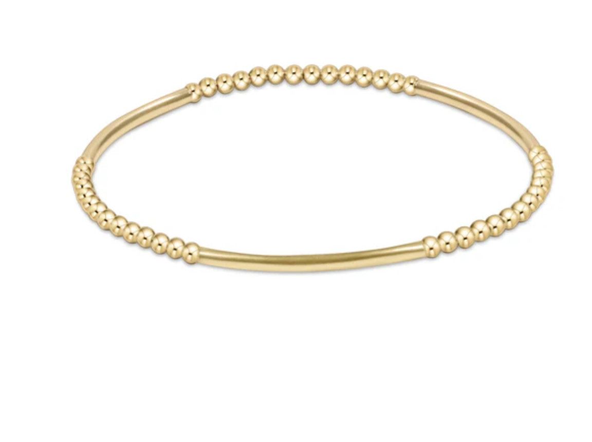 enewton Bliss Bar smooth classic gold 2.5mm bracelet with sleek bar detail and delicate beaded design for everyday wear

