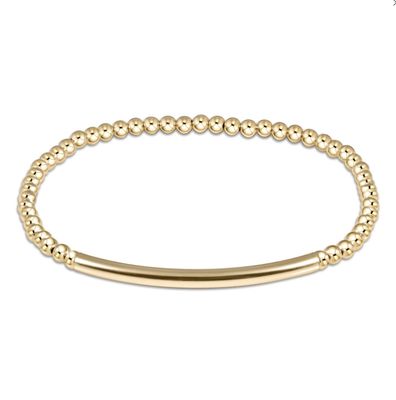 enewton Bliss Bar smooth classic gold 3mm bracelet with sleek bar detail and beaded design for everyday wear and stacking
