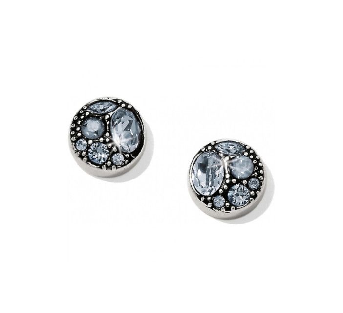 Brighton Silver-Aqua Trust Your Journey post earrings with elegant silver design and aqua accents, perfect for everyday wear