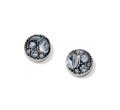 Brighton Silver-Aqua Trust Your Journey post earrings with elegant silver design and aqua accents, perfect for everyday wear