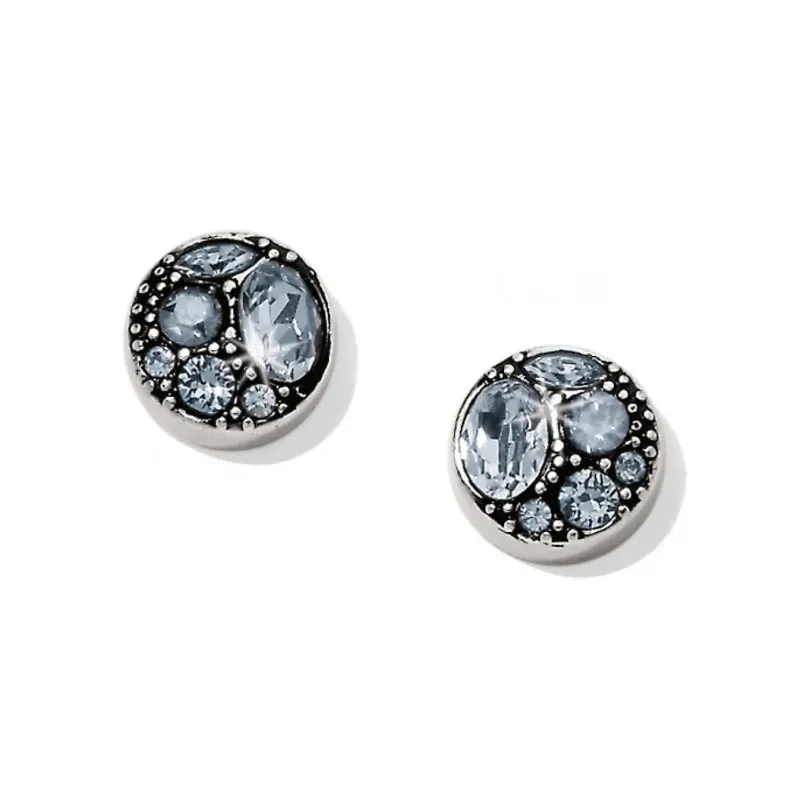 Trust Your Journey Post Earrings Silver-Aqua