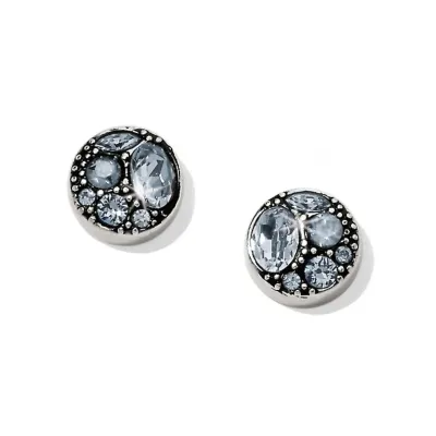 Trust Your Journey Post Earrings Silver-Aqua