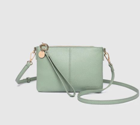 Baby Sophie crossbody bag in sage green with compact design and adjustable strap, a stylish everyday mini purse
