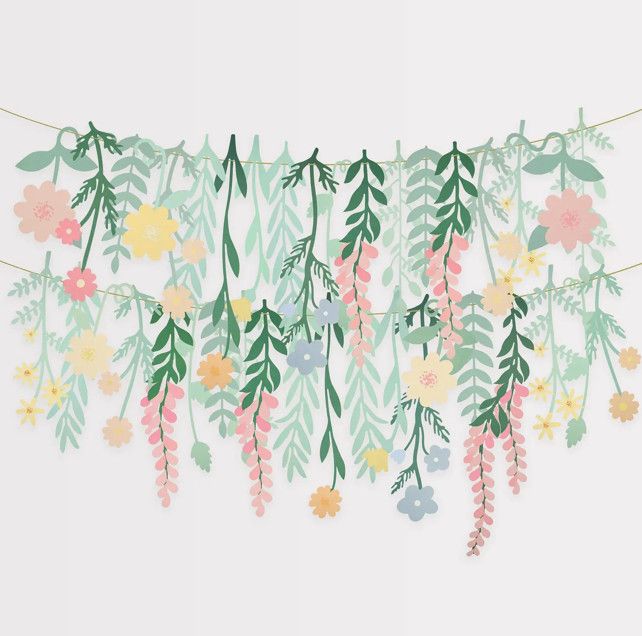Floral paper backdrop with soft pastel flower design, perfect for events, photoshoots, and decorative displays