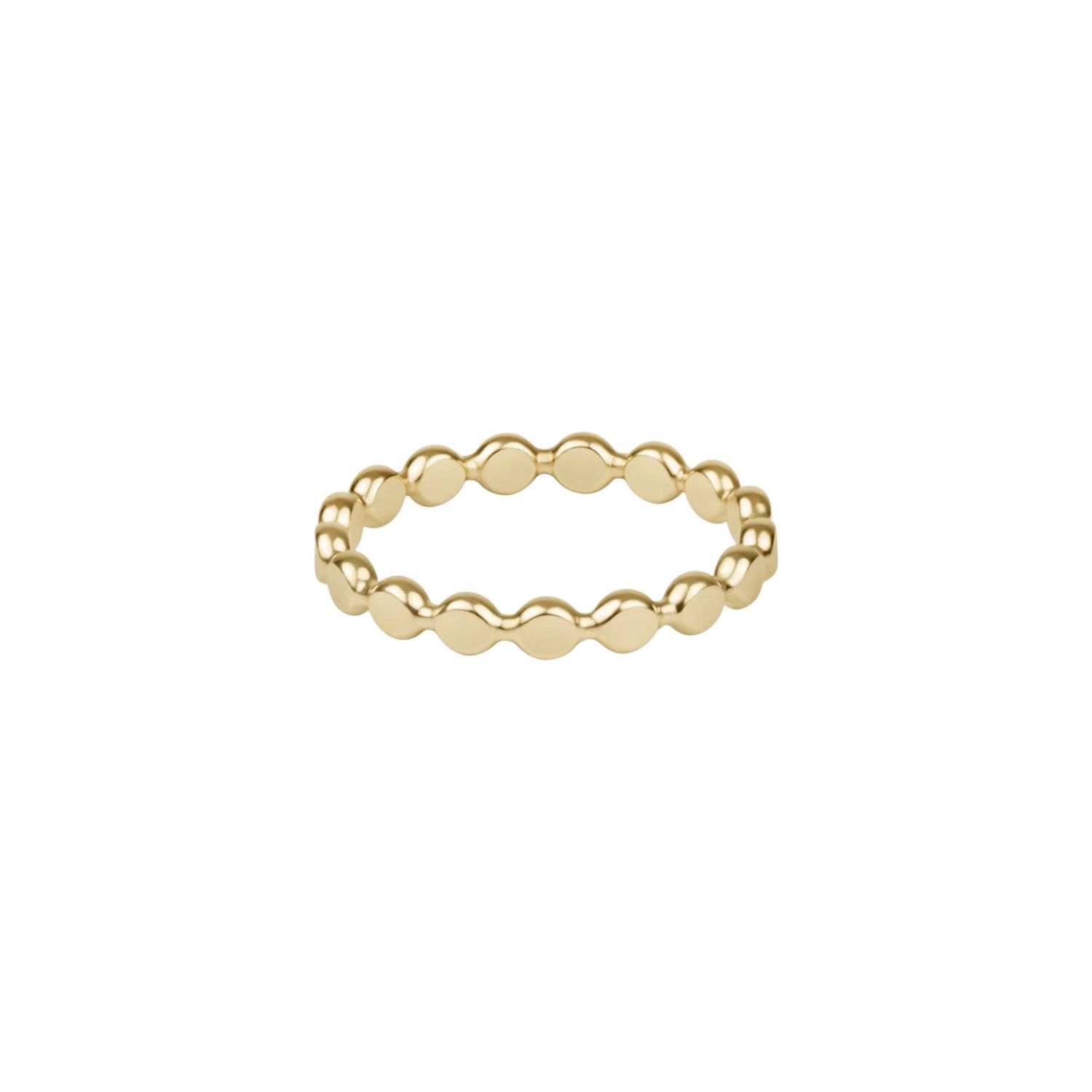 Classic Gold 2.5mm Beaded Disc Ring