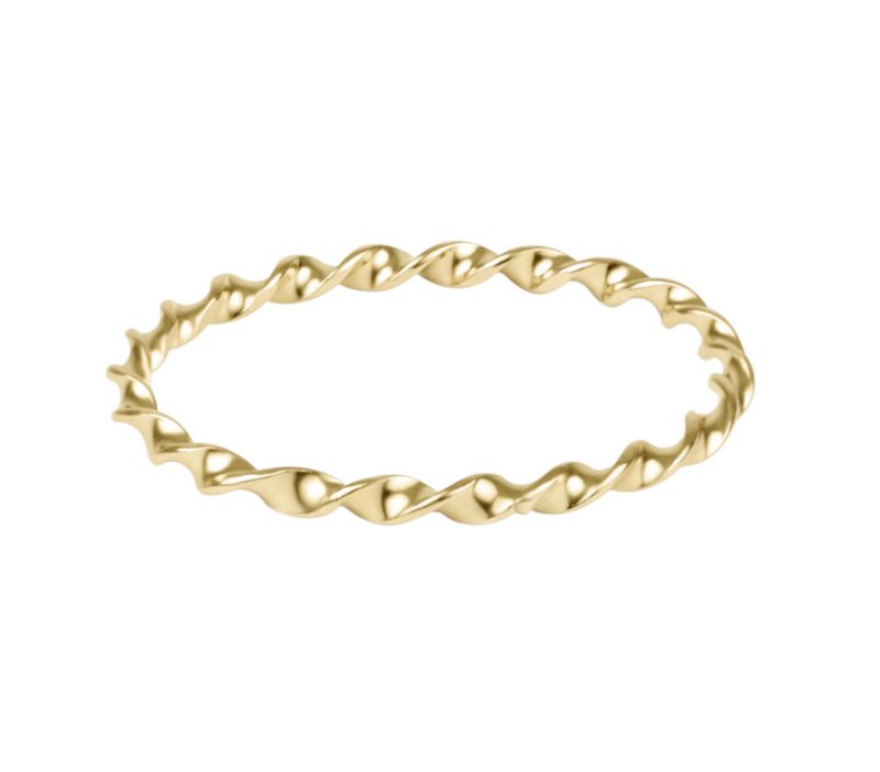 Enewton Classic Gold twisted thin band ring with delicate textured design, perfect for stacking and everyday wear