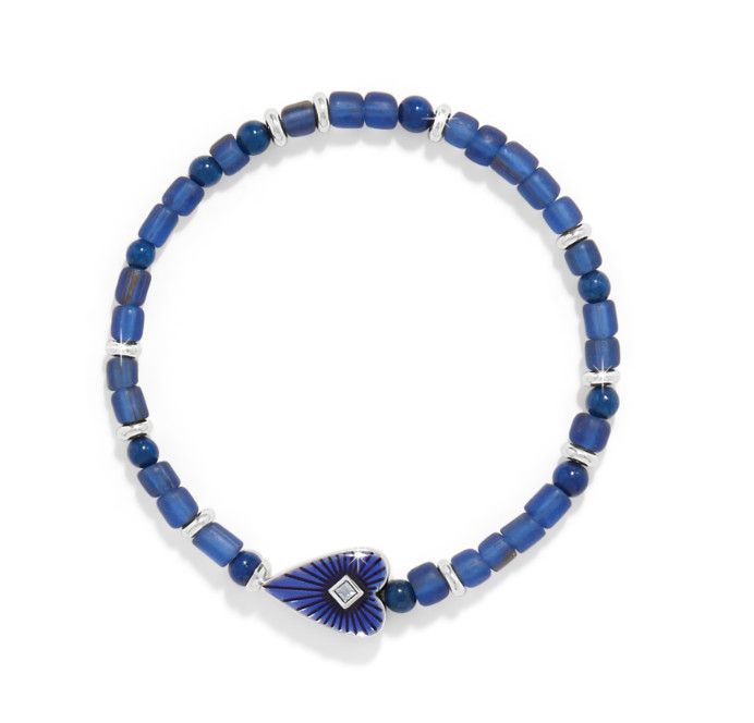 Blue Love Messages B You Blue Stretch Bracelet