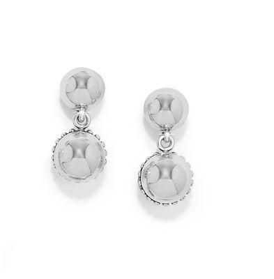 Silver Pretty Tough Bold Stud Post Drop Earrings