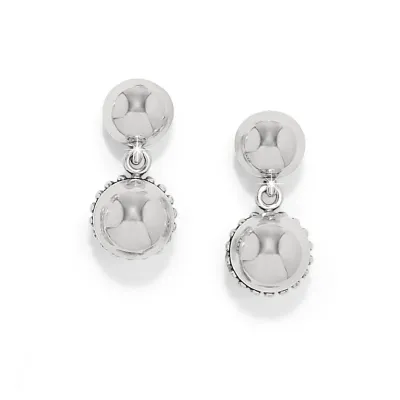 Silver Pretty Tough Bold Stud Post Drop Earrings
