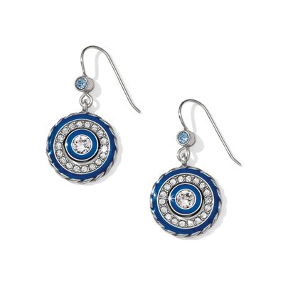 Silver Blue Halo Eclipse French Wire Earrings