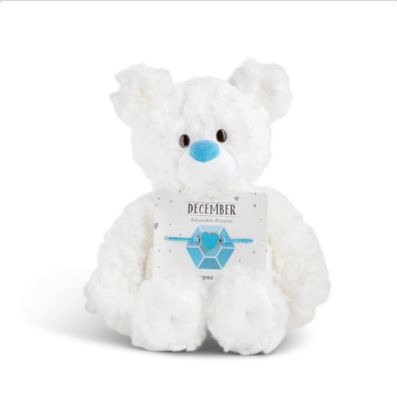 December Blue Topaz Birthstone Bear with Bracelet
