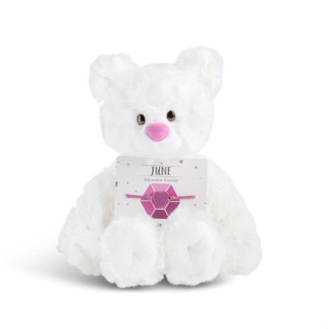 June Alexandrite Birthstone Bear with Bracelet