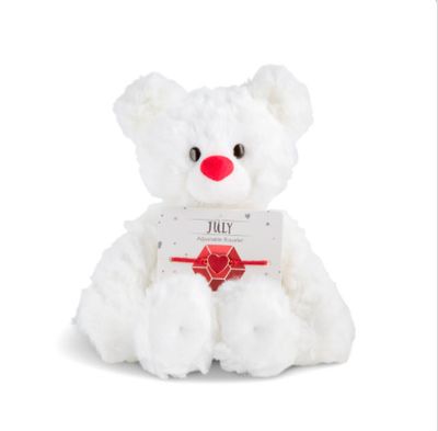 July Ruby Birthstone Bear with Bracelet