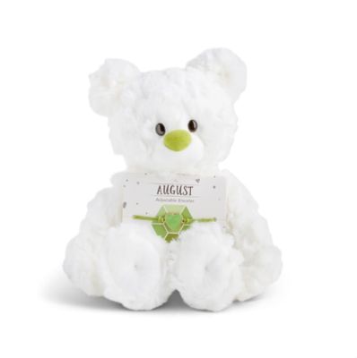 August Peridot Birthstone Bear with Bracelet