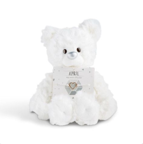 April Diamond Birthstone Bear with Bracelet