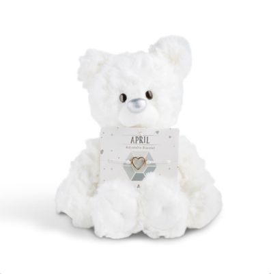 April Diamond Birthstone Bear with Bracelet