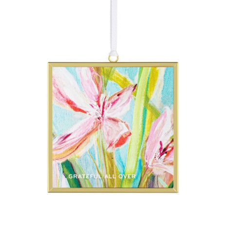 Grateful All Over Floral Butterfly Suncatcher