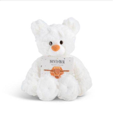 November Citrine Birthstone Bear with Bracelet