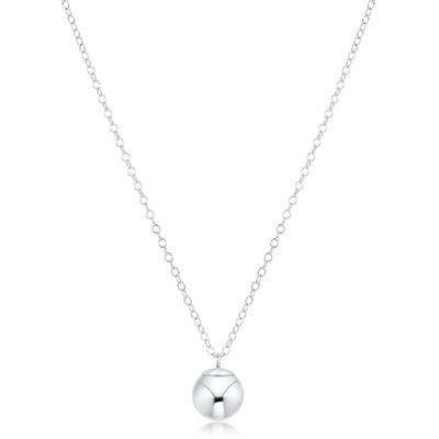 16" Necklace Sterling - Classic Sterling 8mm Charm