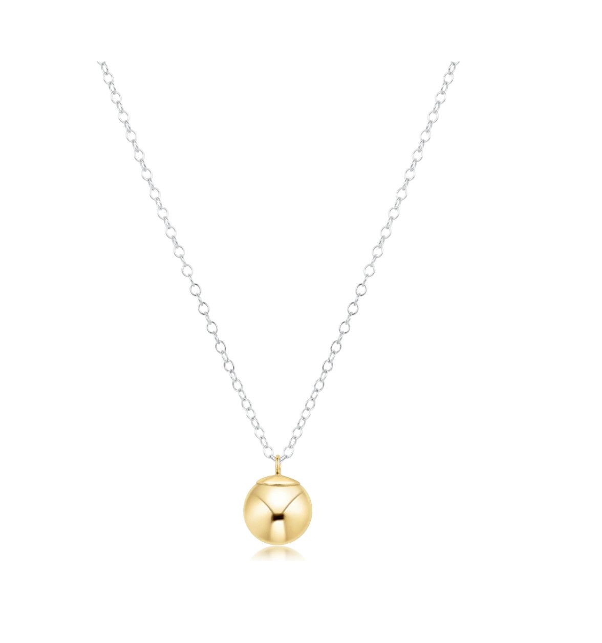 16" Necklace Mixed Metal - Classic Gold 10mm Charm