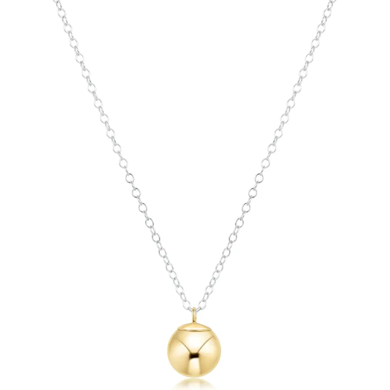 16" Necklace Mixed Metal - Classic Gold 10mm Charm