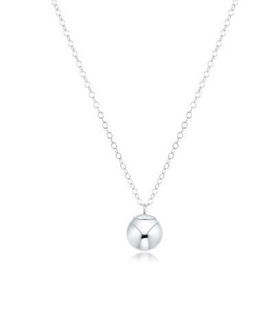 16" Necklace Sterling - Classic Sterling 10mm Charm