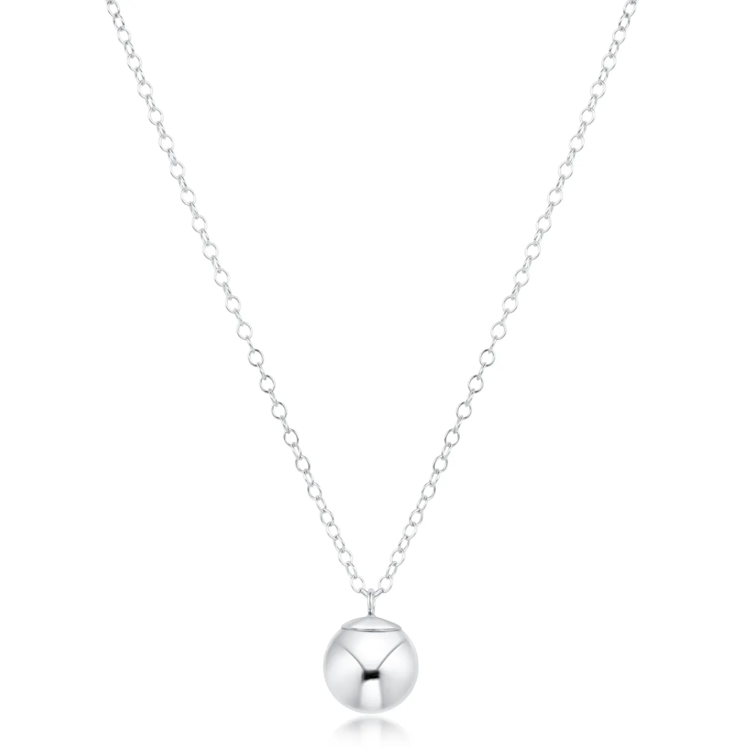16" Necklace Sterling - Classic Sterling 10mm Charm