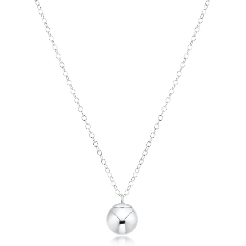 16" Necklace Sterling - Classic Sterling 10mm Charm