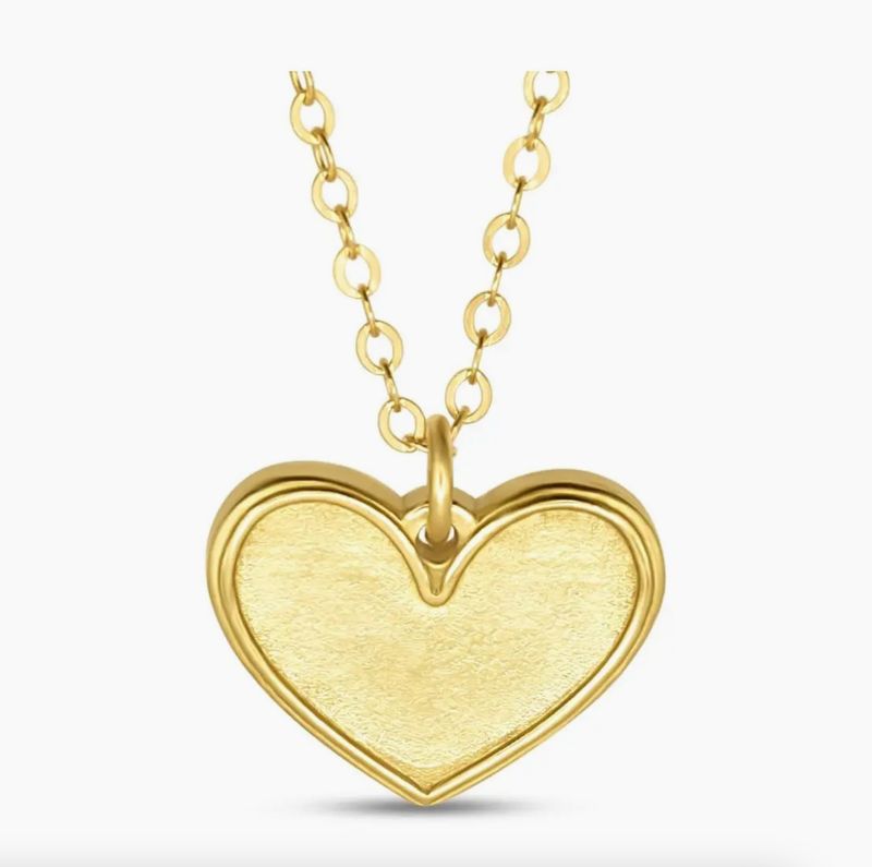 I Cor 13:13 Petite Gold Heart Necklace