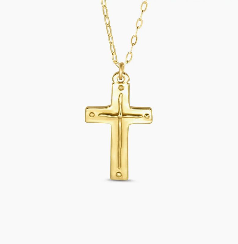 Titus 3:4-5 Original Gold Cross Necklace